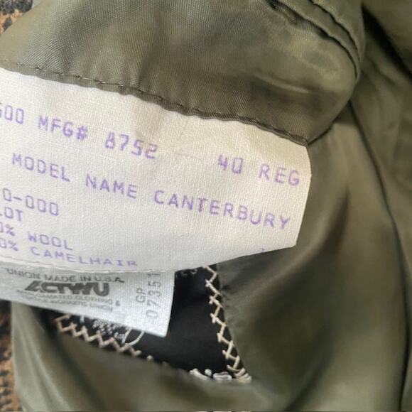 Hickey Freeman Dillard's Men's 40 Regular Canterbury Suit Jacket Wool Camel Hair - Picture 10 of 16